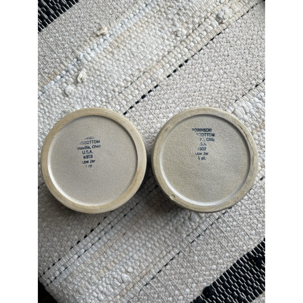Robinson Ransbottom Pottery Crocks(Set of 2) #303 1 Pt Each Low Jar Pristine VTG - Picture 6 of 7